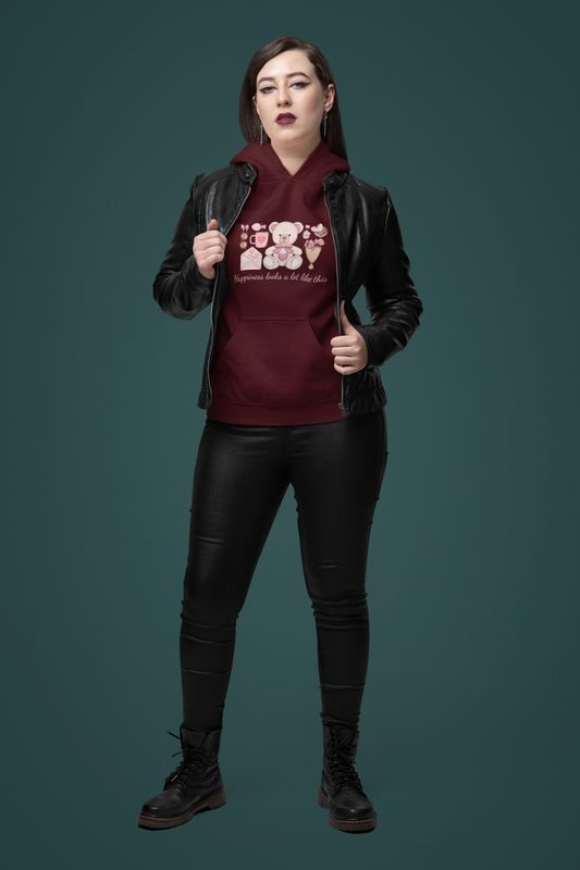 Happiness Looks a Lot Like This – Maroon Hoodie