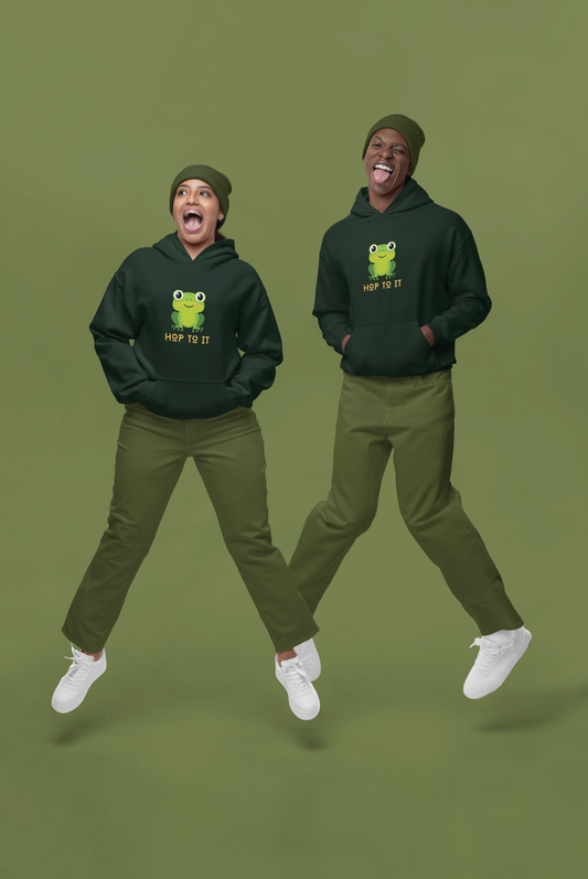 Hop To It Unisex Olive Green Hoodie – Everyday Comfort Hoodie for Casual Wear &amp; Street Style